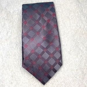 Michael Kors Silk Tie Grey & Burgundy